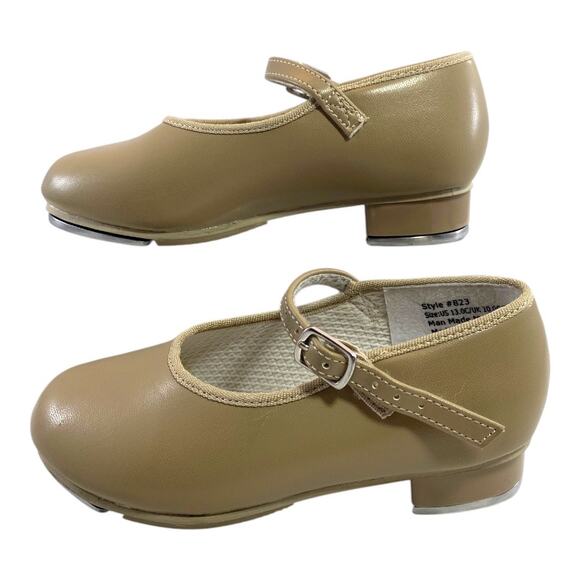 Revolution Dancewear Girls Size 13 Tan Nude Beige Tap Shoes - Picture 5 of 6